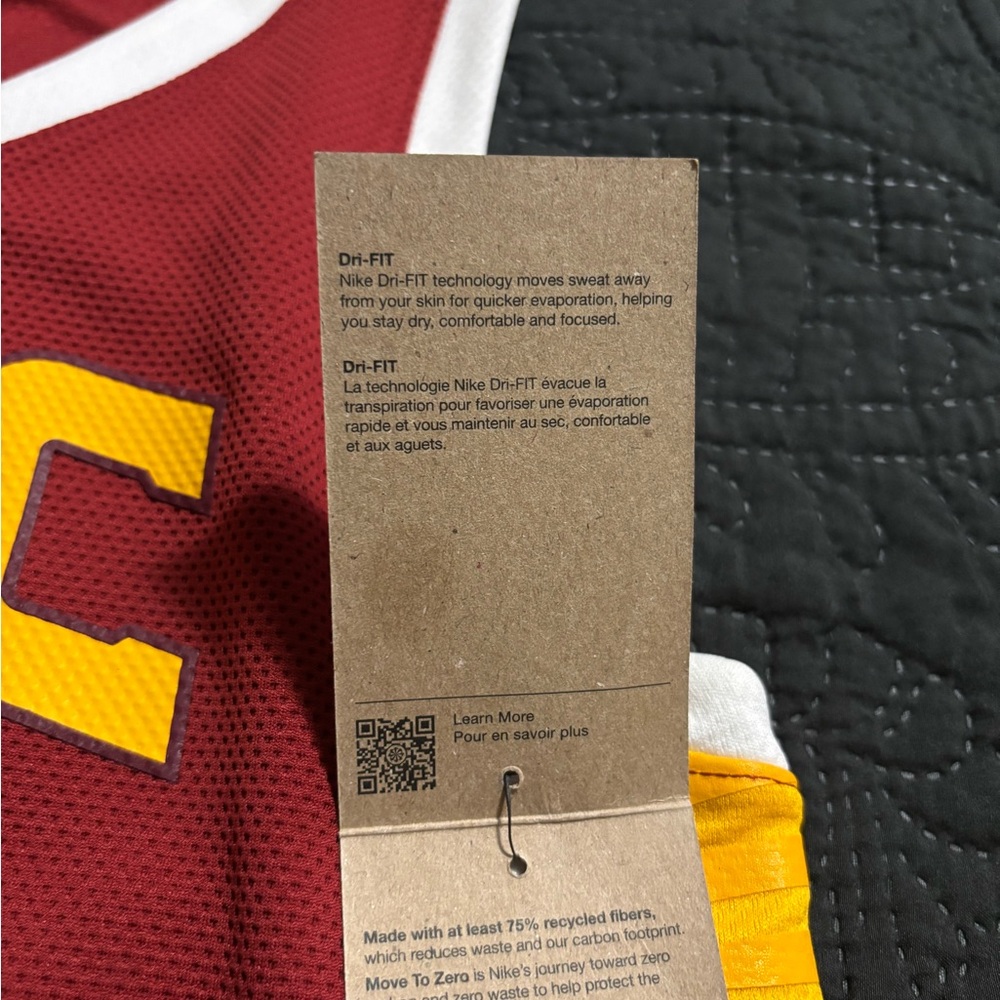 Nike Burgundy and Yellow Kids Basketball Jersey - Picture 6 of 6